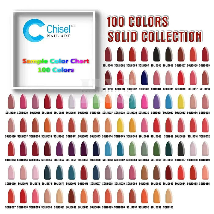 Chisel sample tip swatch solid duo 1-100 - sample book