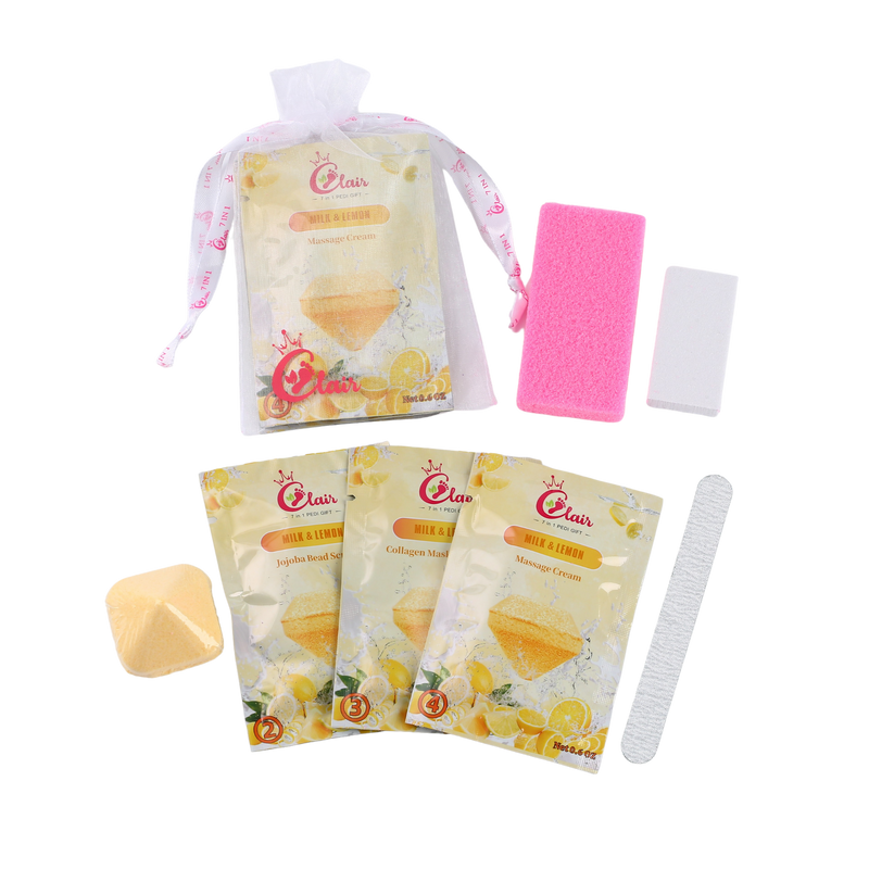 Clair pedi gifts 7 step single - milk & lemon - pedicure kit