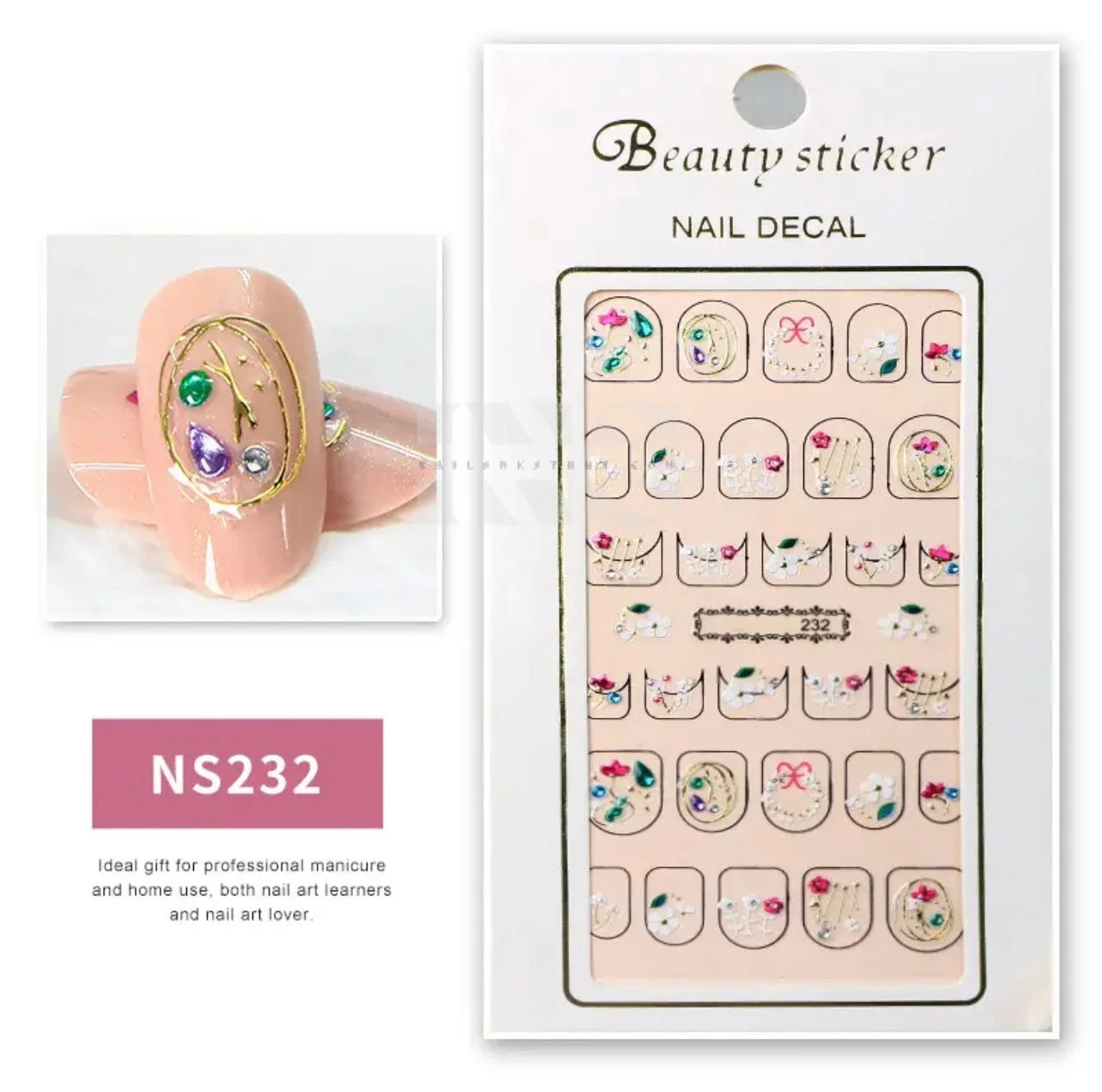 Design Nail Sticker 3D Art - NS232 - Nail Sticker