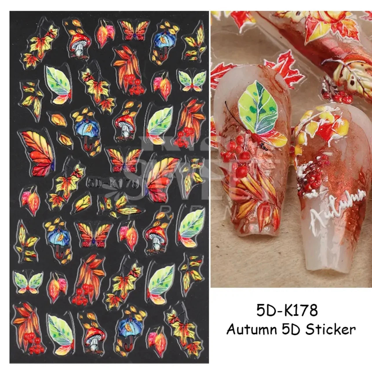 Design Nail Sticker 5D Art - Fall K178 - Nail Sticker