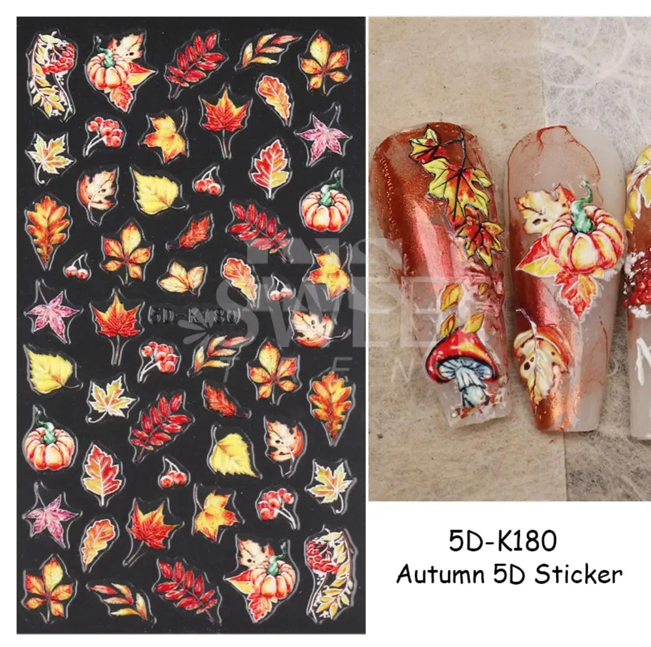 Design Nail Sticker 5D Art - Fall K180 - Nail Sticker