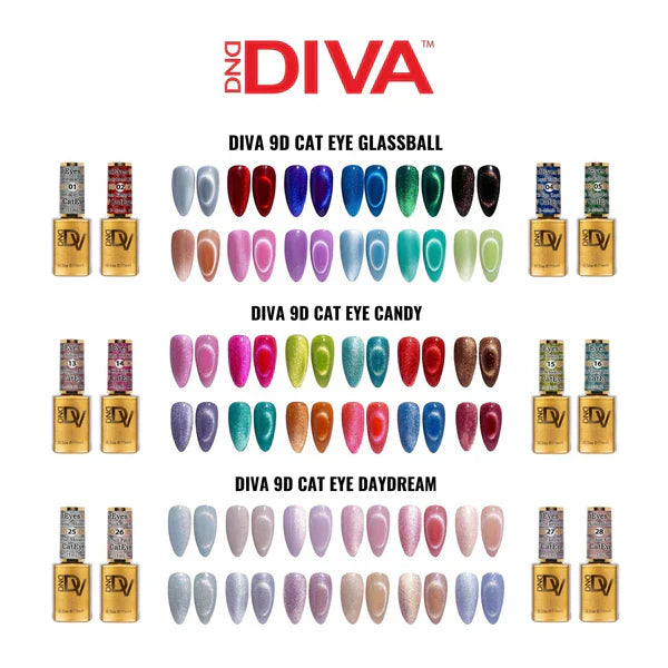 Diva framed color chart 9d cat eye - glassball - color chart