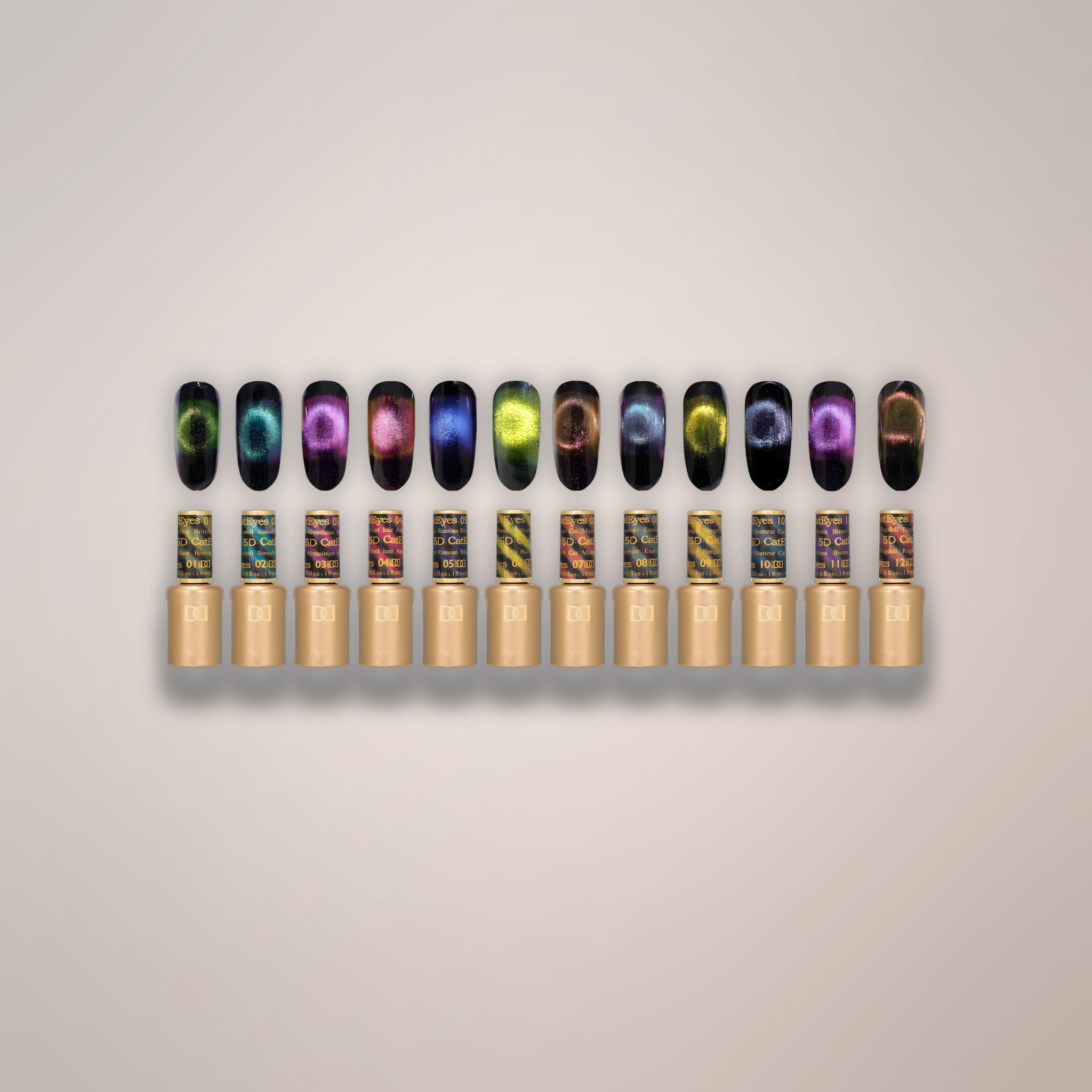 DND Gel - 5D Cat Eye - 12 Colors Collection