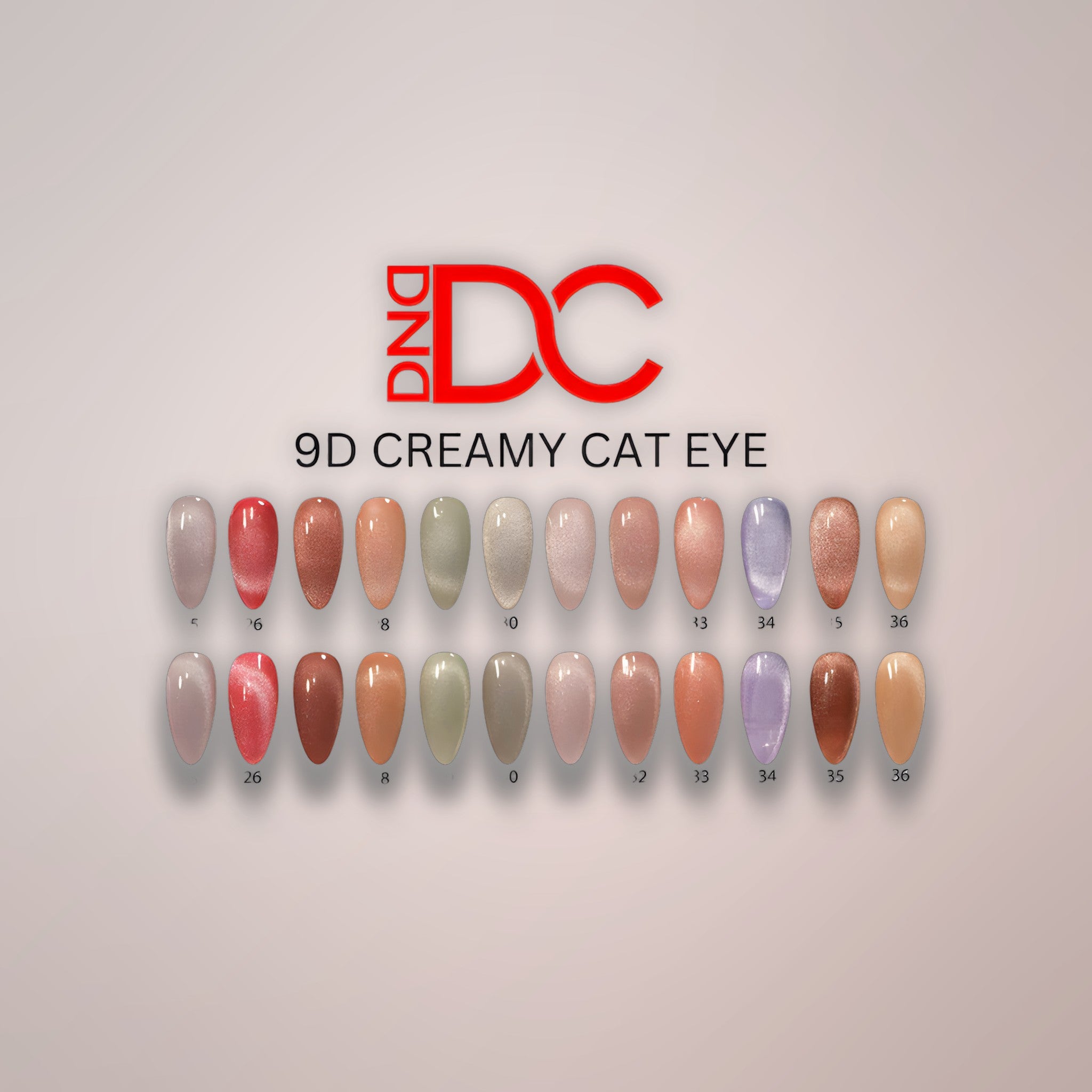 DND DC Framed Swatch Chart 9D Cat Eye