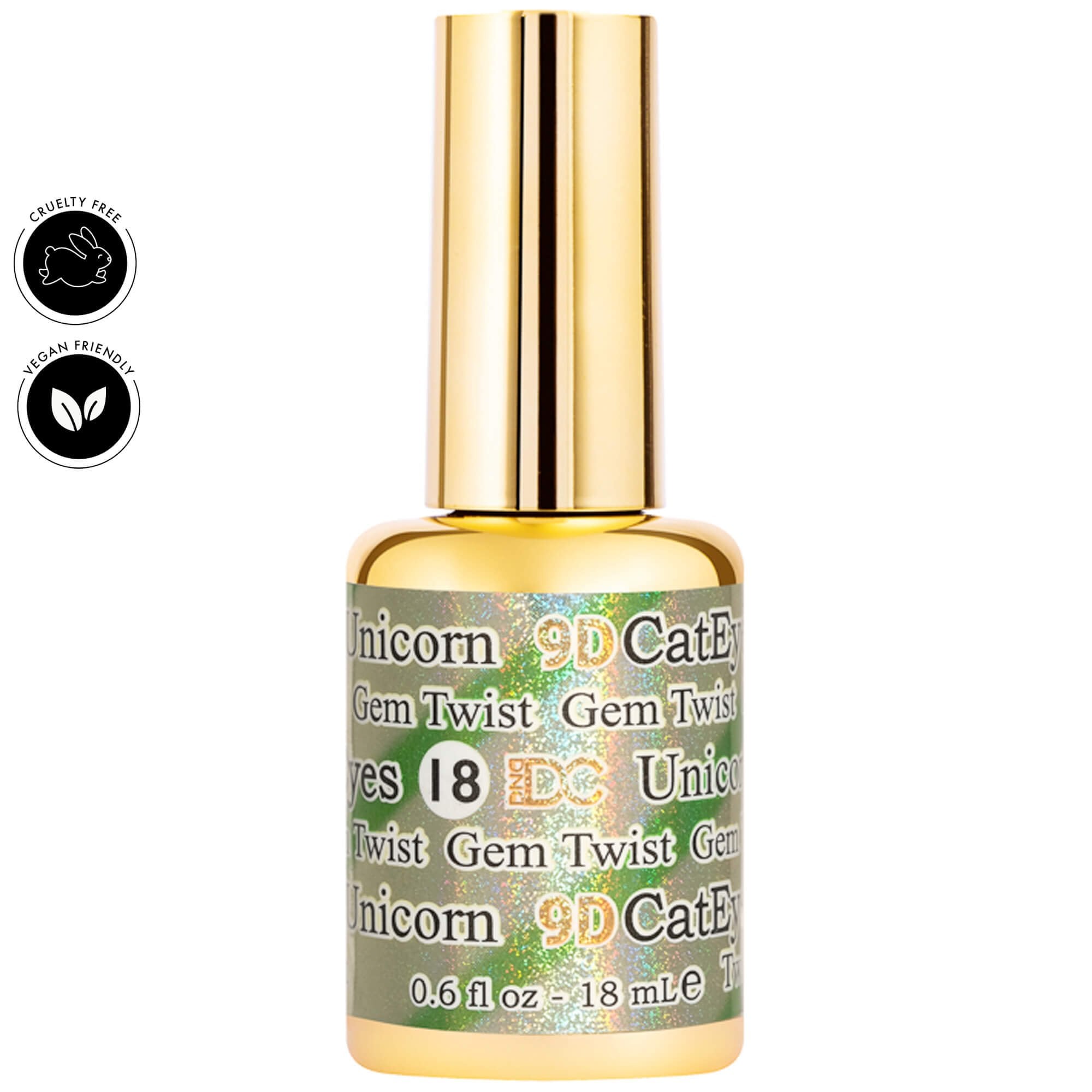 Dnd dc gel - 9d cat eye - 18 gem twist - gel polish