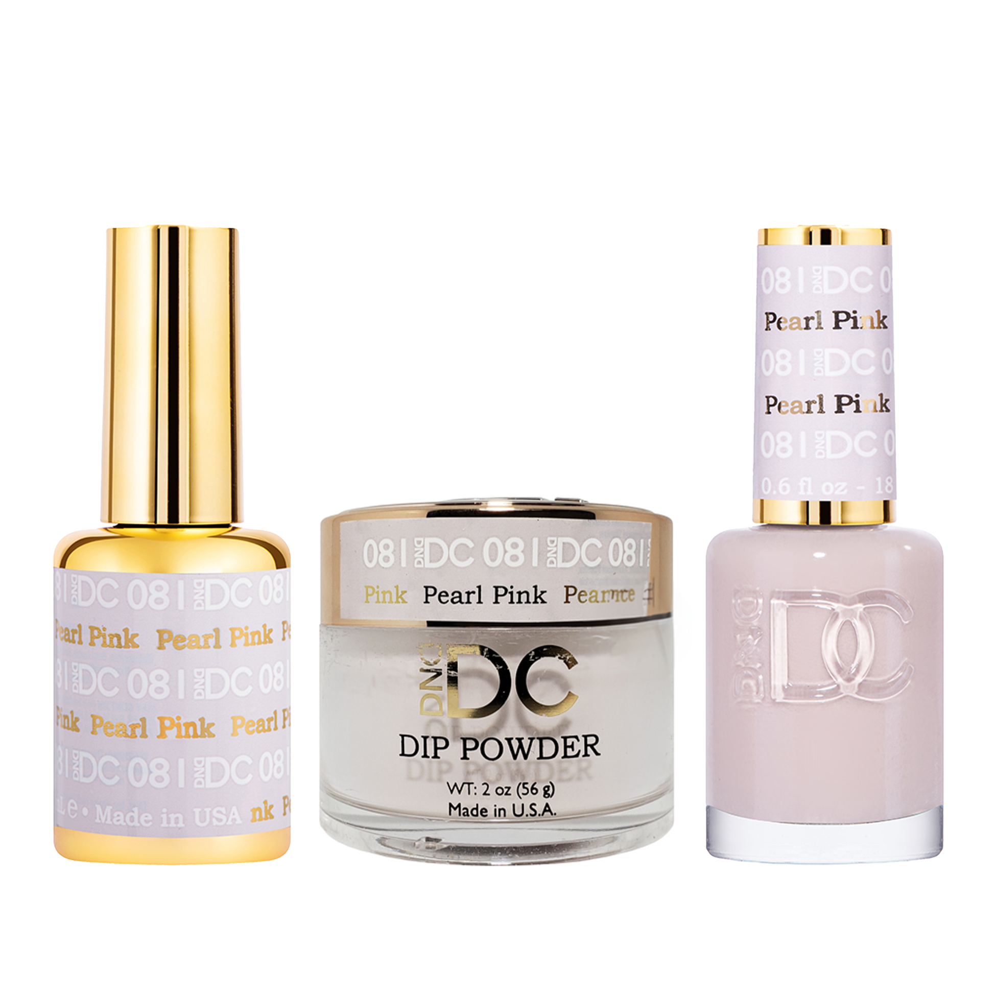 Dnd dc trio 081 pearl pink - nail trio