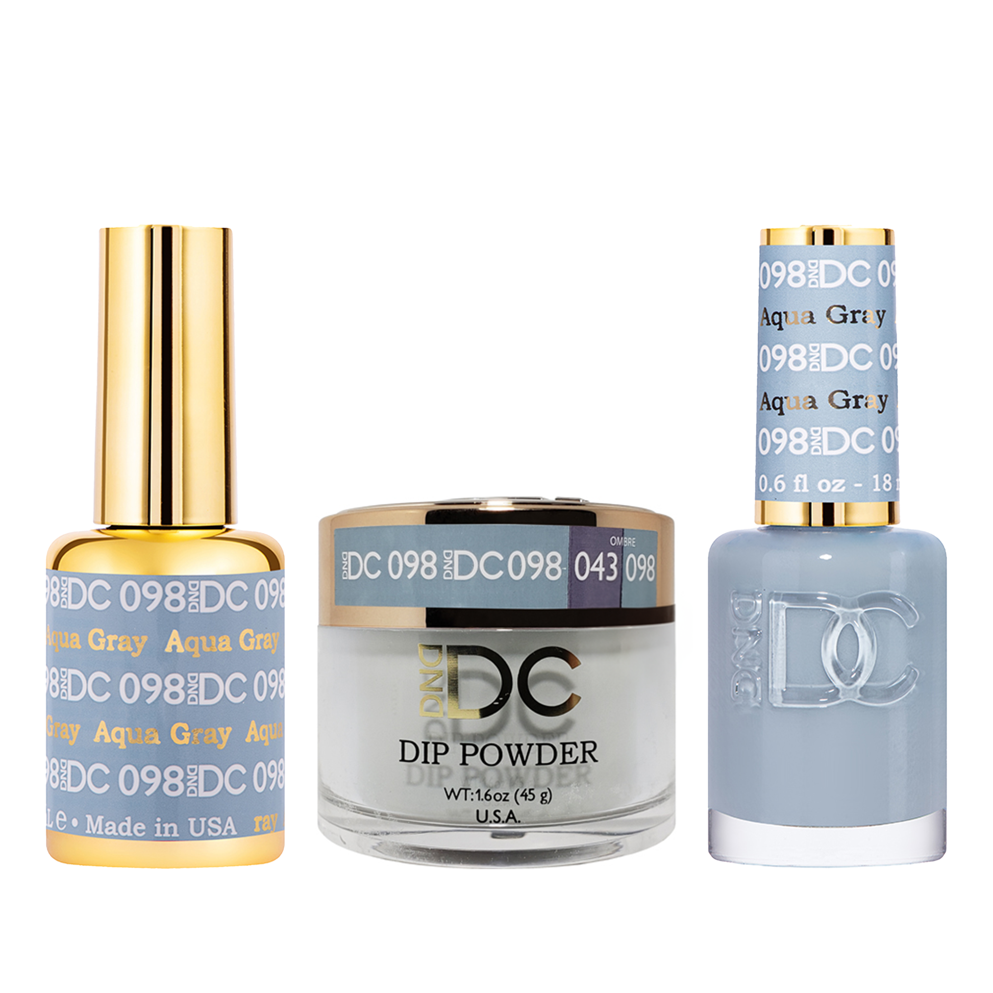 Dnd dc trio 098 aqua gray - nail trio