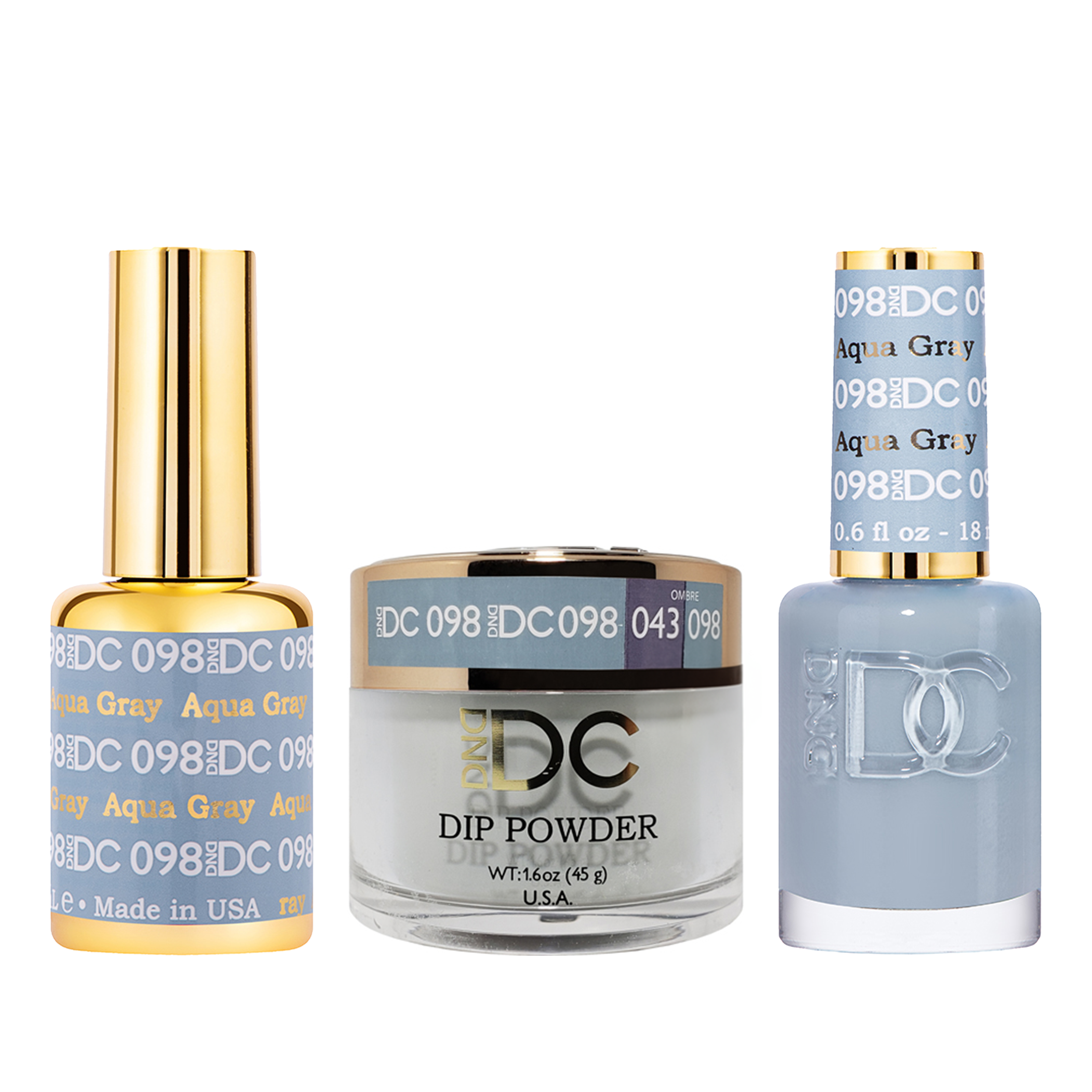 Dnd dc trio 098 aqua gray - nail trio
