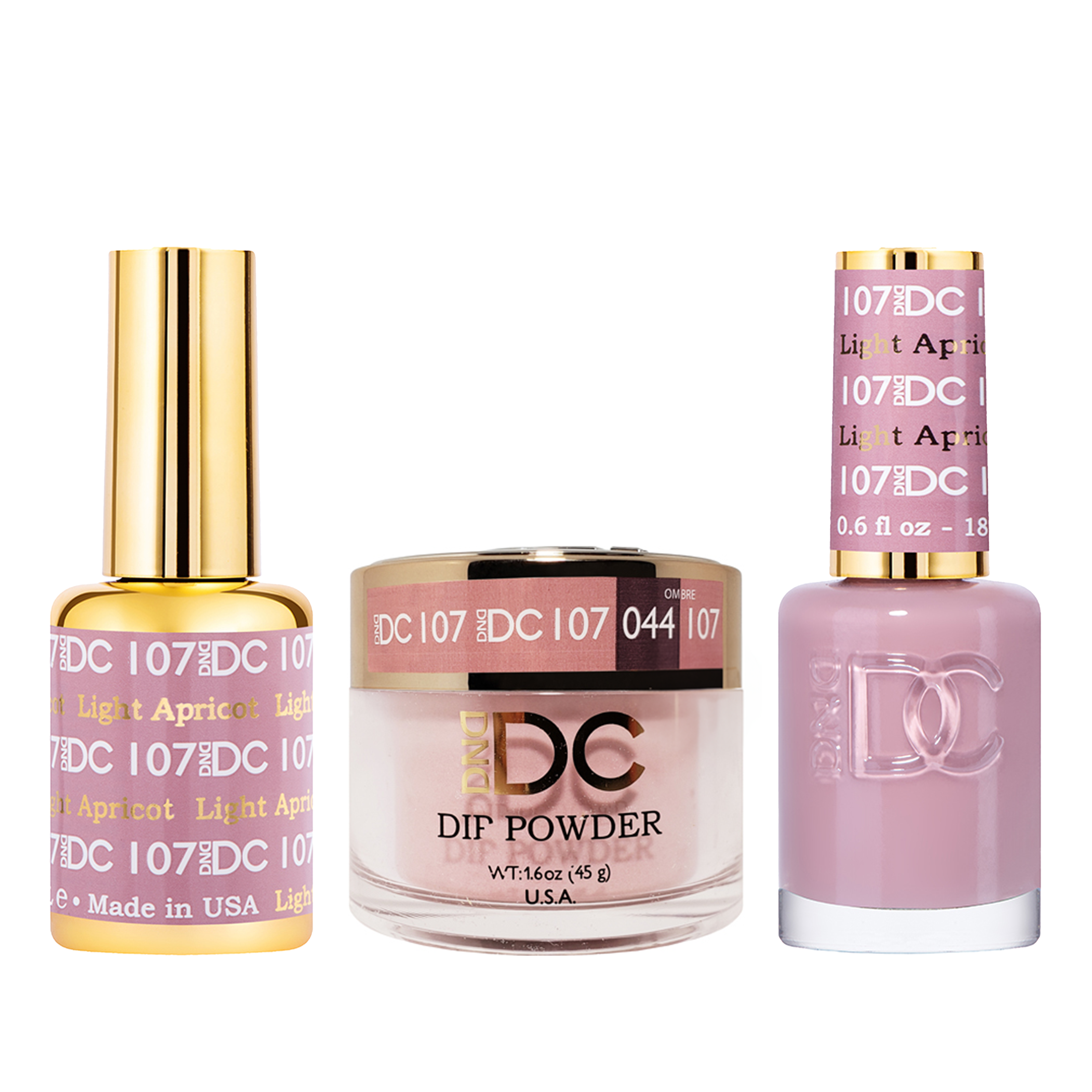Dnd dc trio 107 light apricot - nail trio