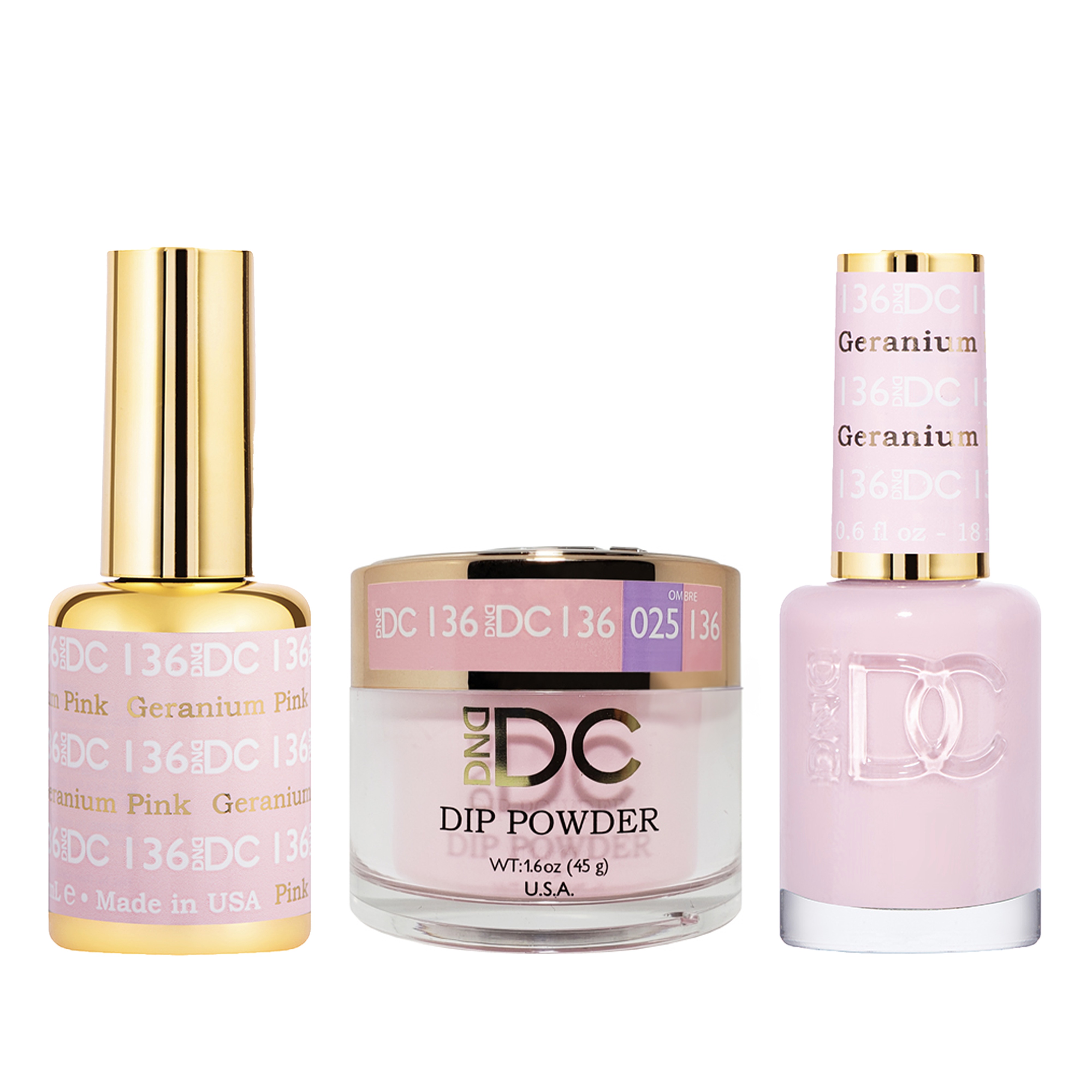Dnd dc trio 136 geranium pink - nail trio