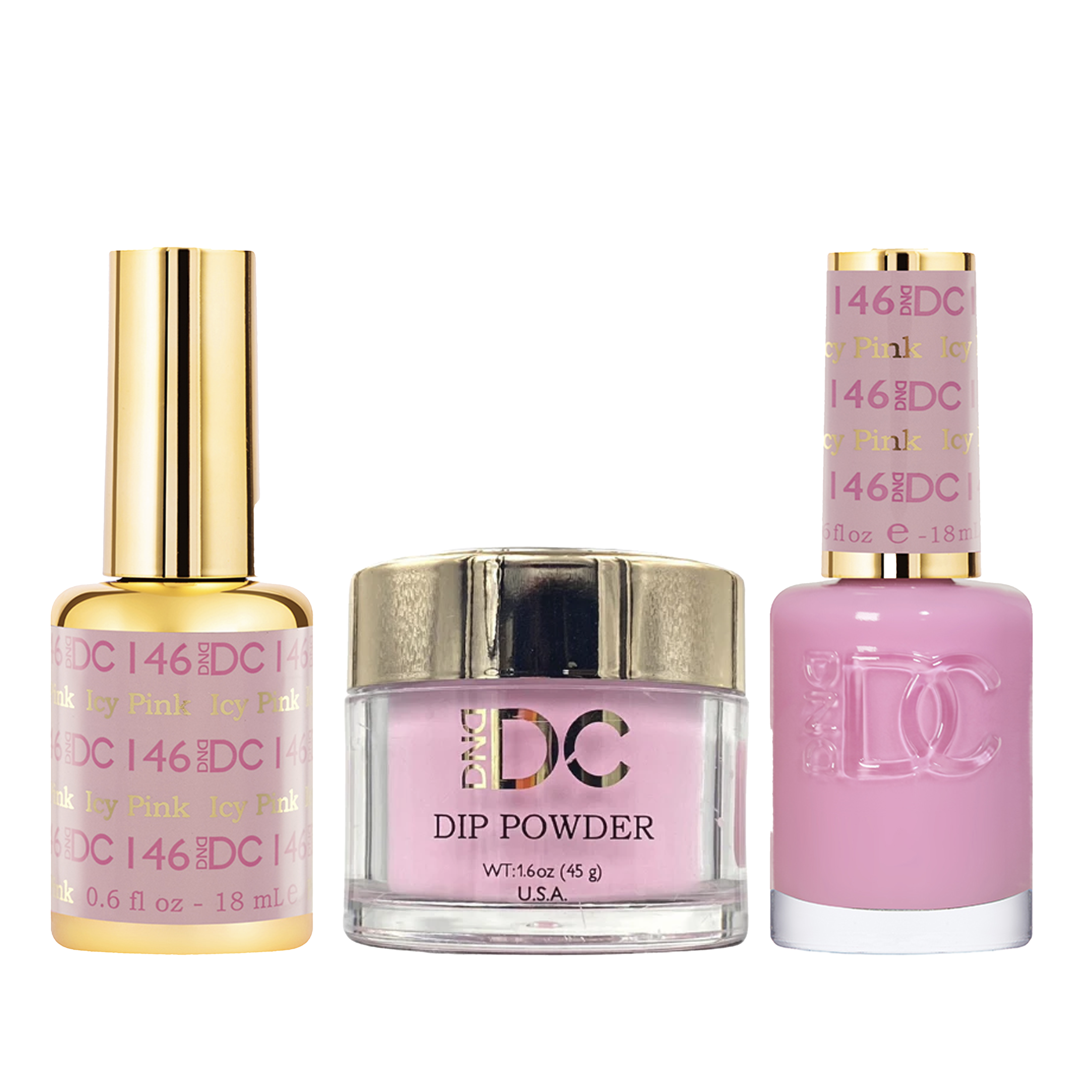 Dnd dc trio - 146 icy pink - dip polish