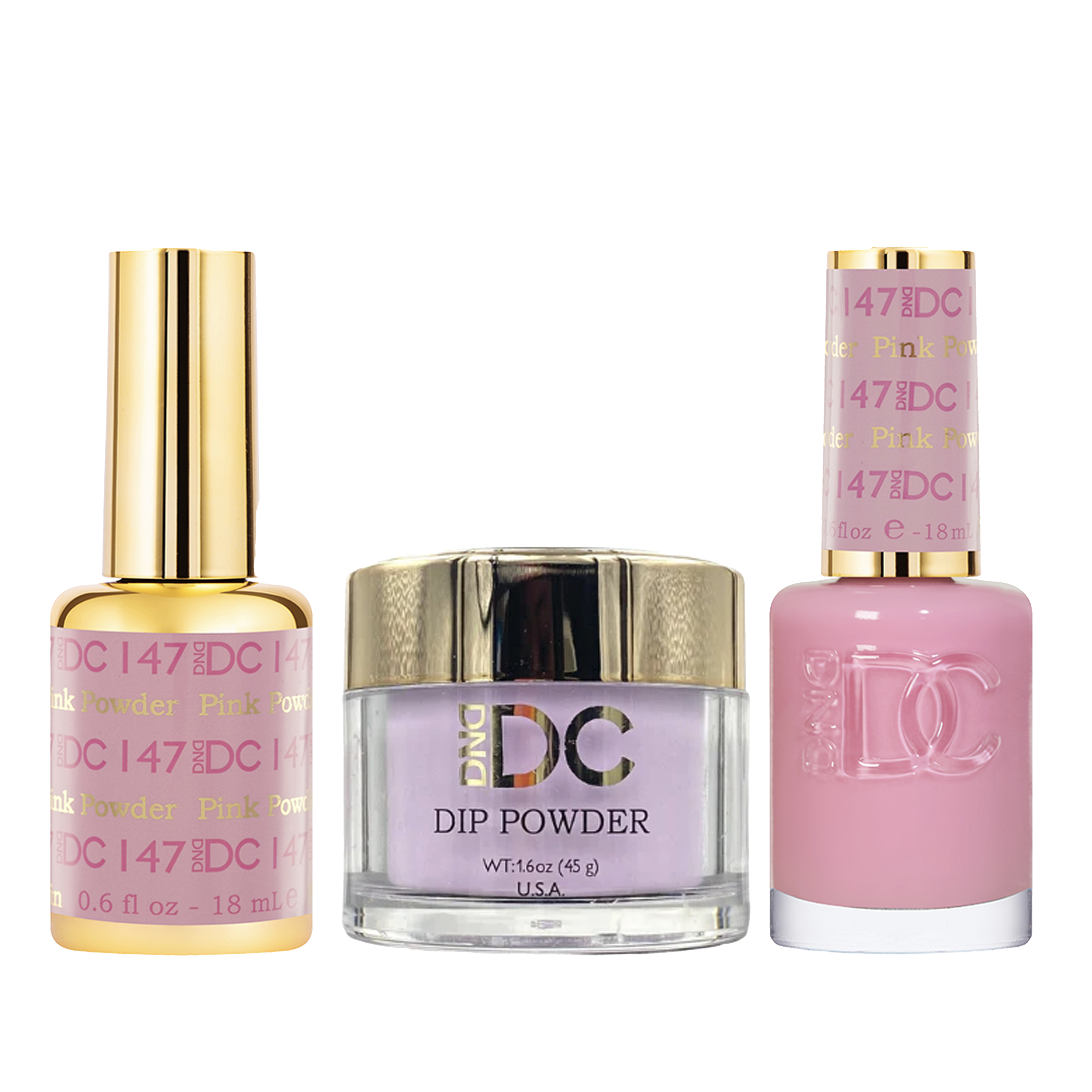 Dnd dc trio - 147 pink powder - dip polish