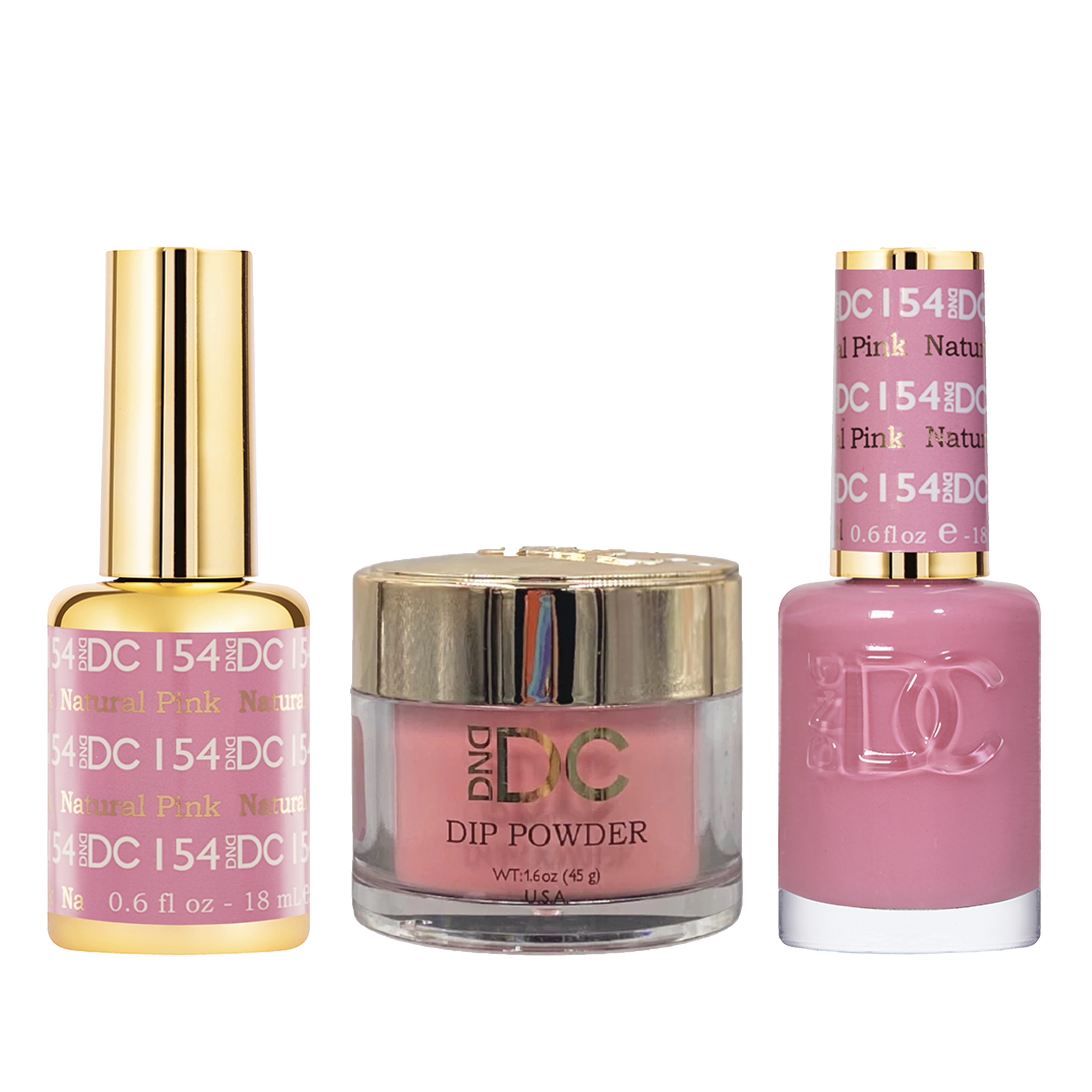 Dnd dc trio - 154 natural pink - dip polish