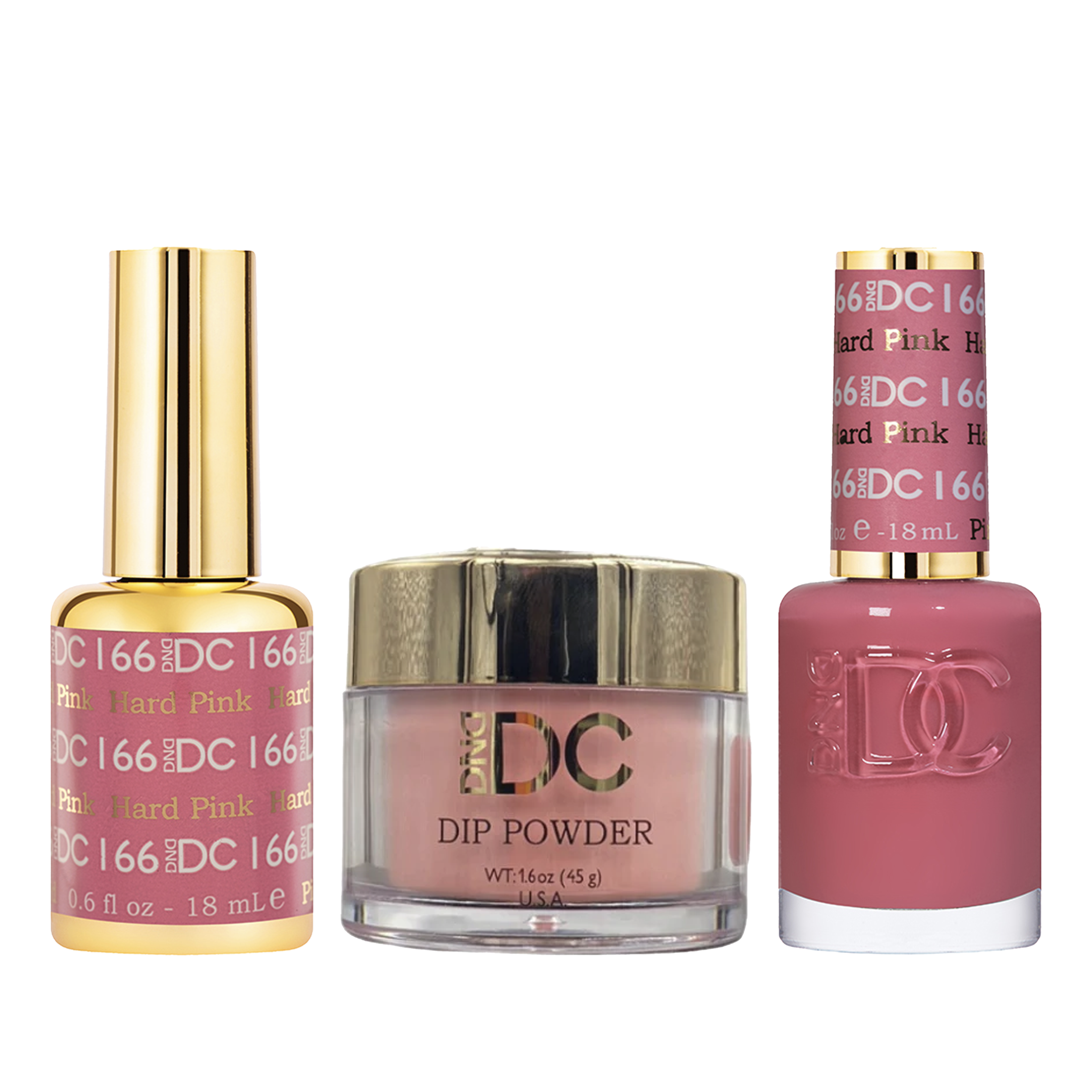 Dnd dc trio - 166 hard pink - dip polish