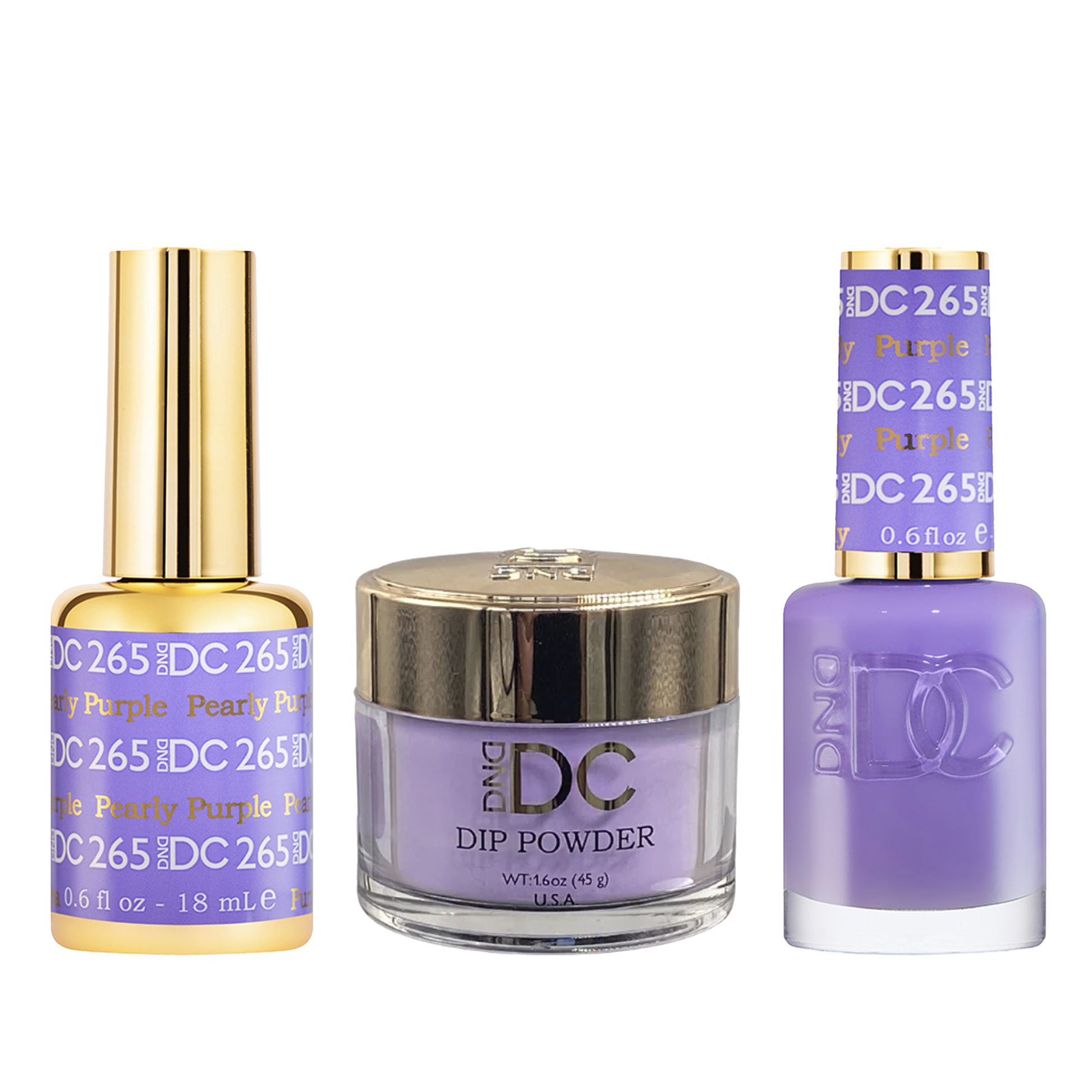Dnd dc trio - 265 pearly purple - dip polish