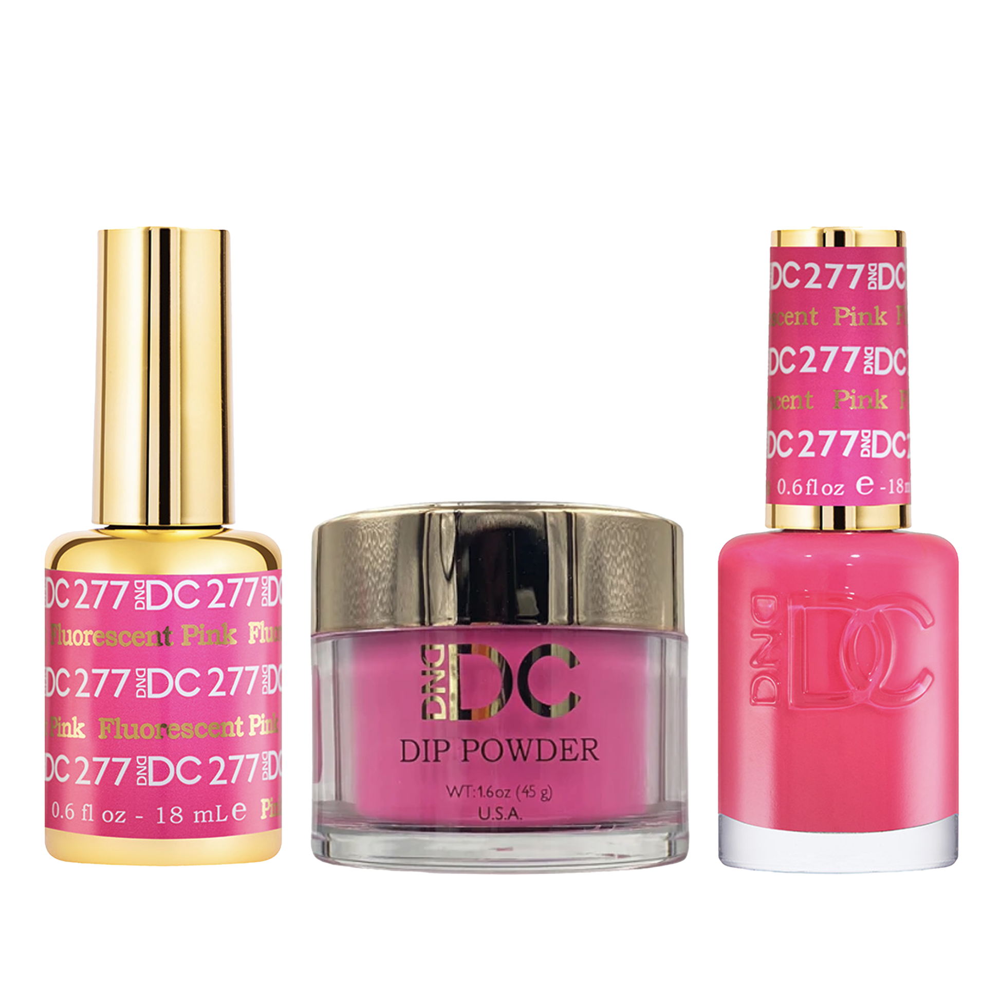 Dnd dc trio - 277 fluorescent pink - dip polish