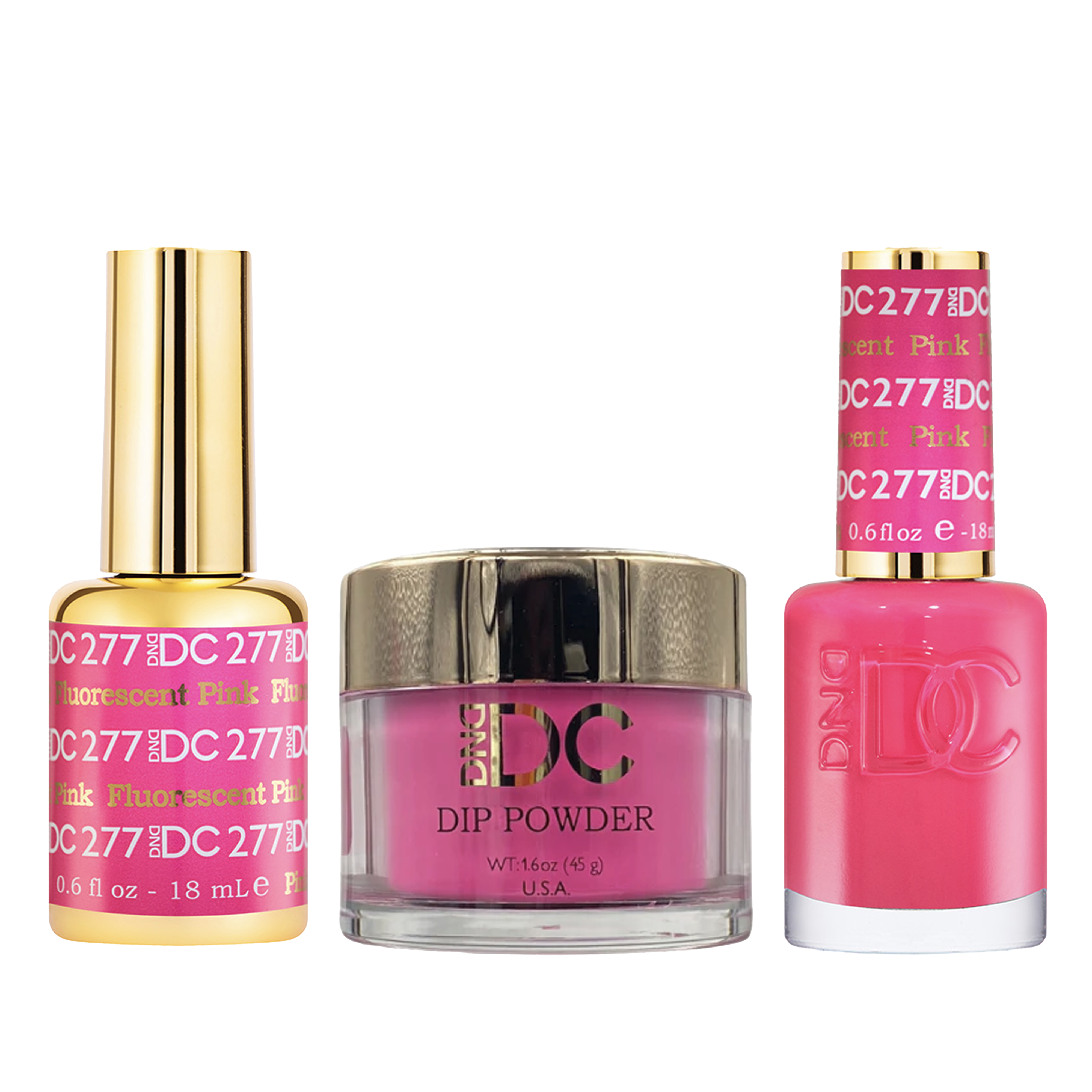 Dnd dc trio - 277 fluorescent pink - dip polish