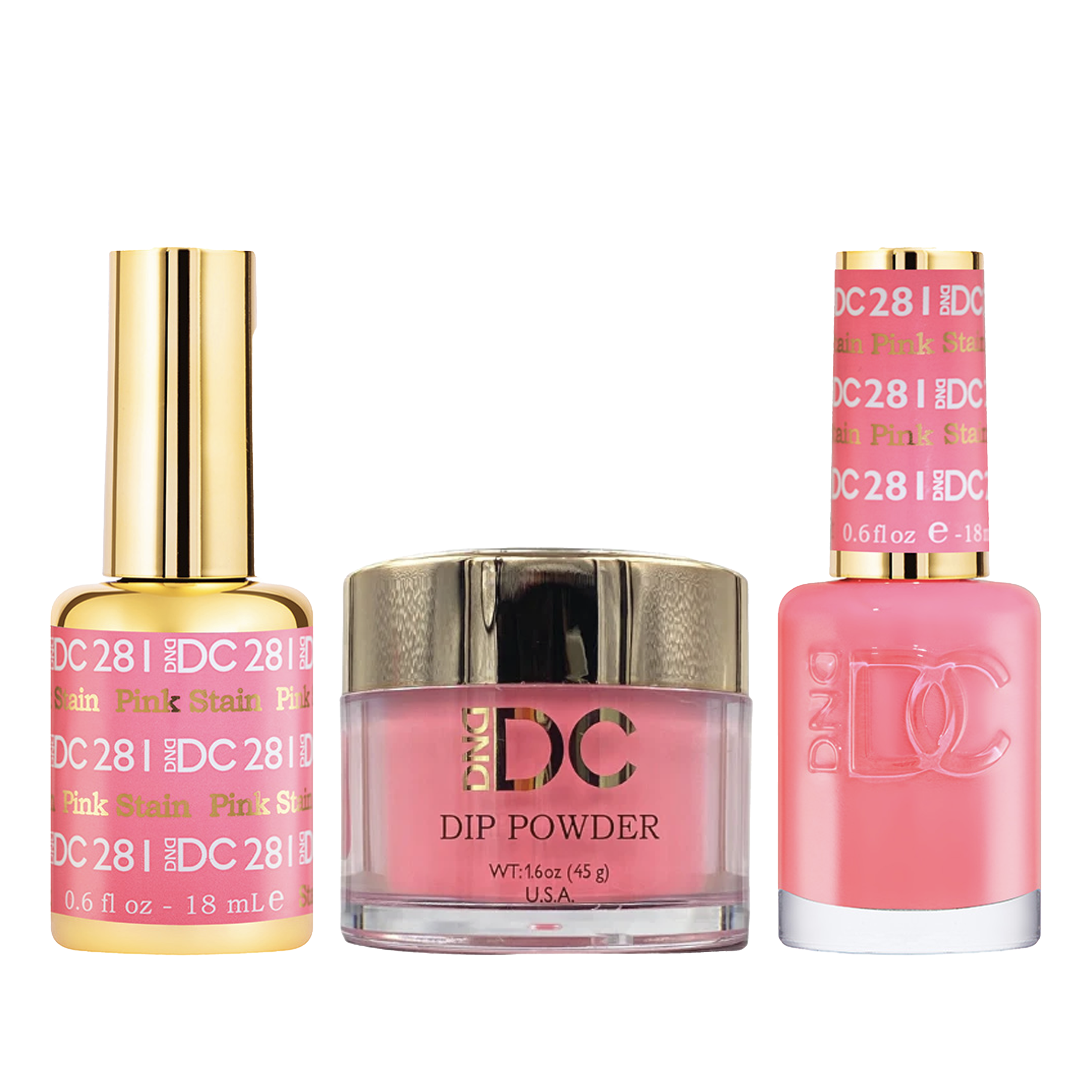 Dnd dc trio - 281 pink stain - dip polish