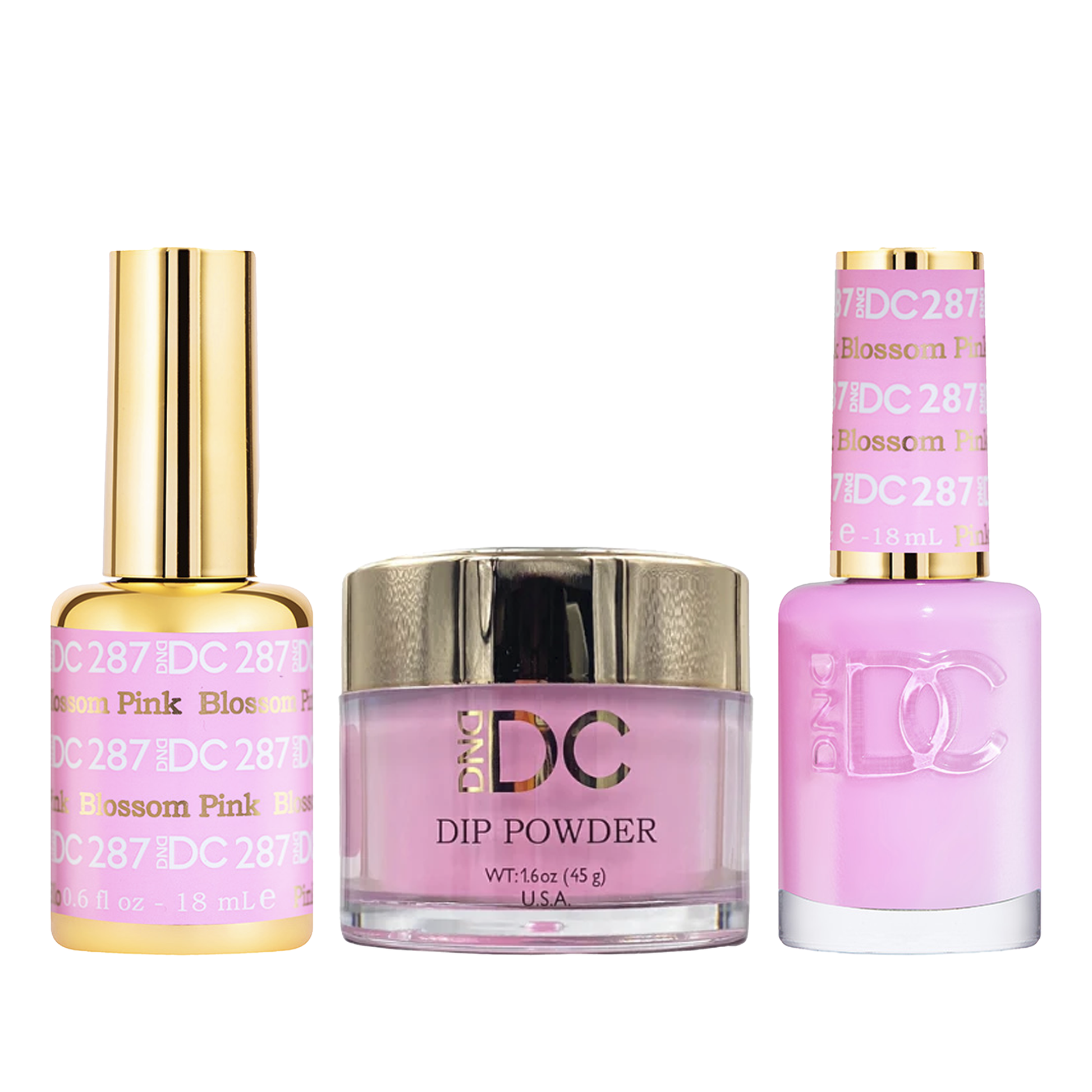 Dnd dc trio - 287 blossom pink - dip polish