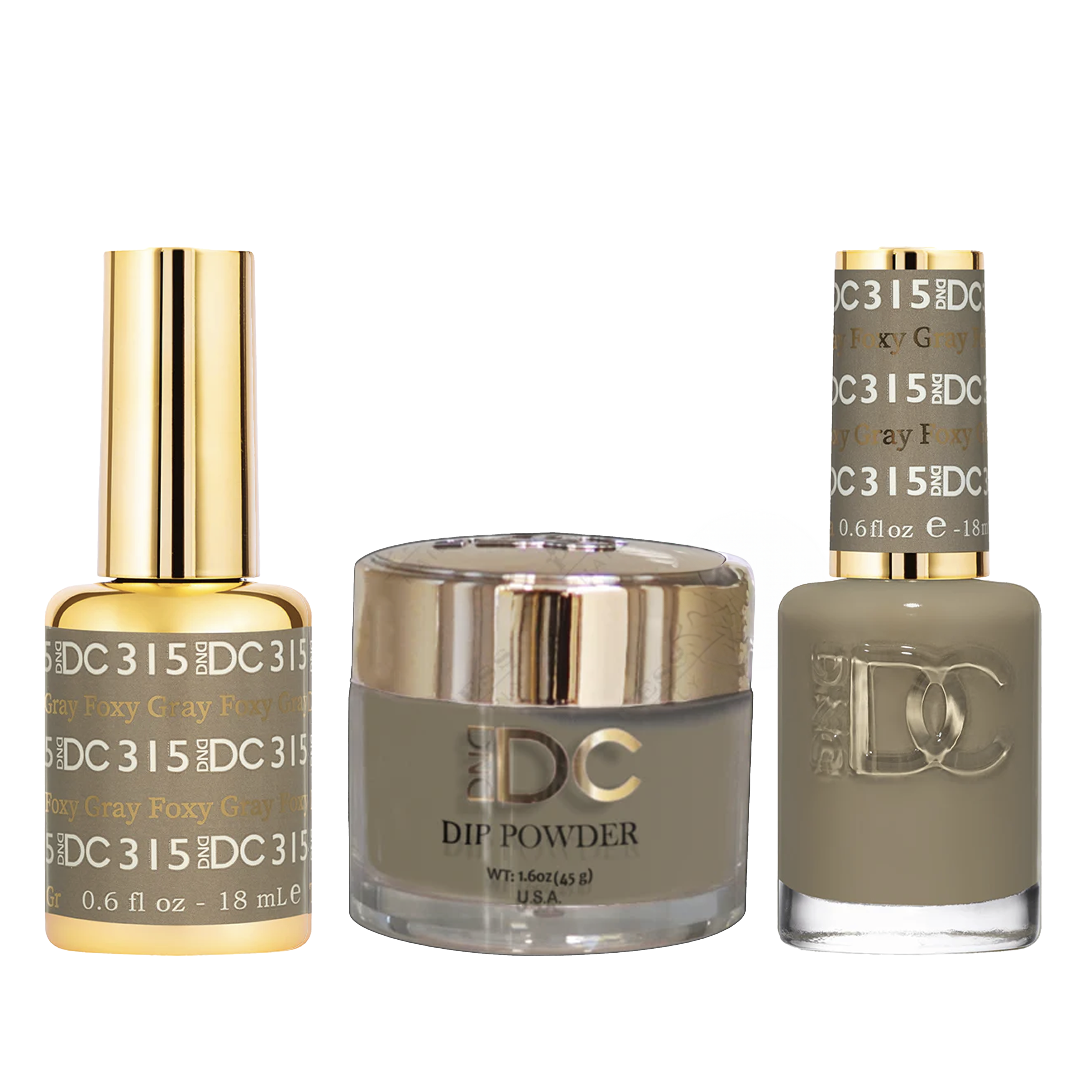 Dnd dc trio 315 foxy gray - nail polish