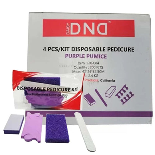 DND Disposable Pedicure Kit 4 Purple 200/Box - Pedi Kit