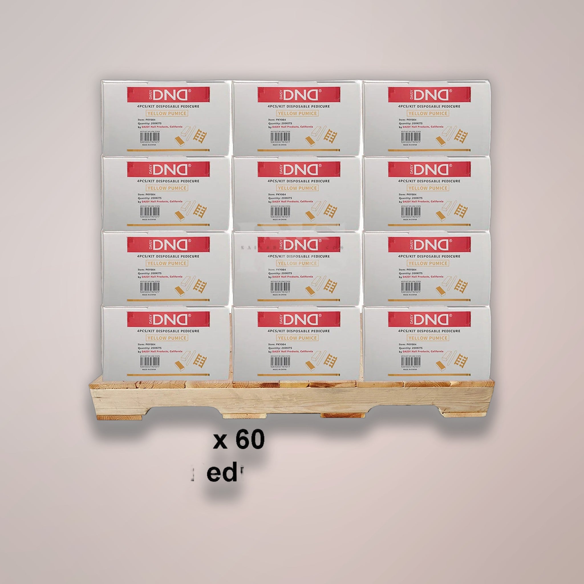 DND Disposable Pedicure Kit 4 Yellow 200/Case - 60/Case per PALLET (W2)