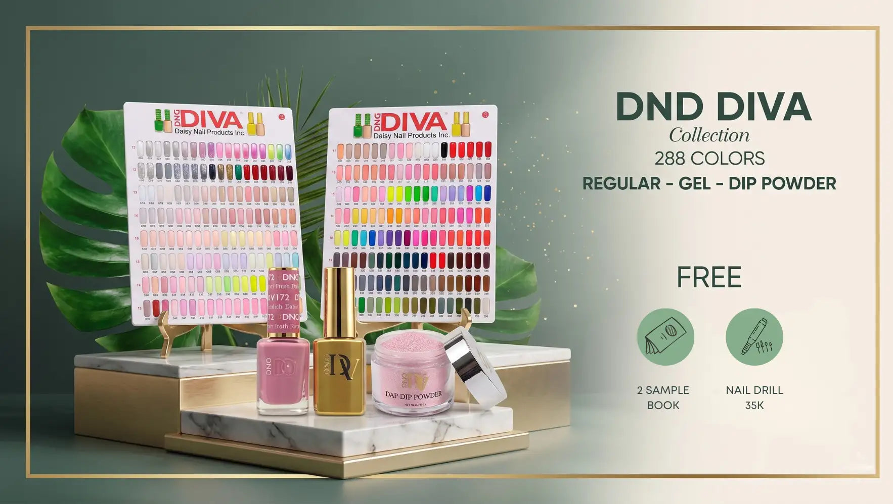 The dnd diva collection features 288 vibrant nail polish and dip powder shades in regular, gel, and dip powder formulations.