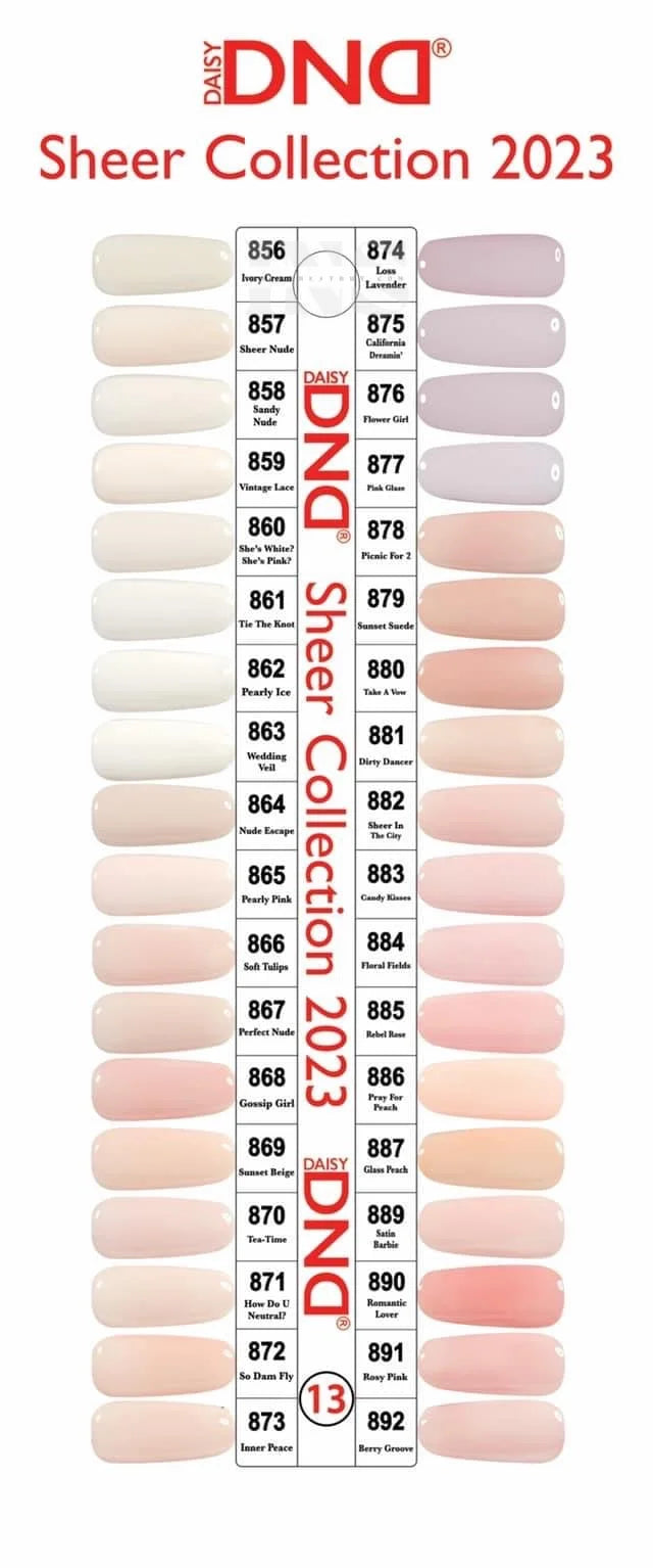 iNAIL SUPPLY DND Color Sample Chart 1