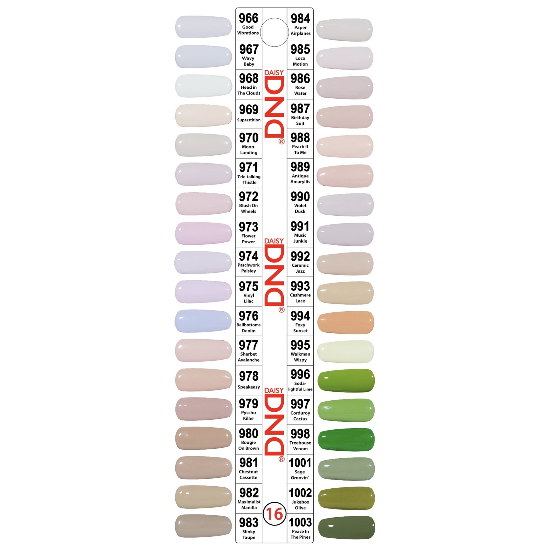 Dnd duo gel - collection 16 (966-1003) - 36 pc - free chart