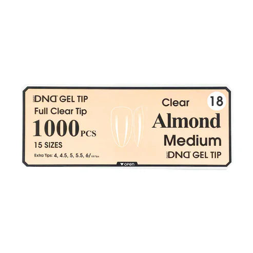 Dnd gel clear almond tips 1000pcs/box