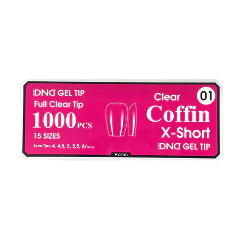 Dnd gel clear coffin tips 1000pcs/box - extra short