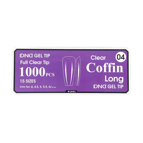 Dnd gel clear coffin tips 1000pcs/box - long