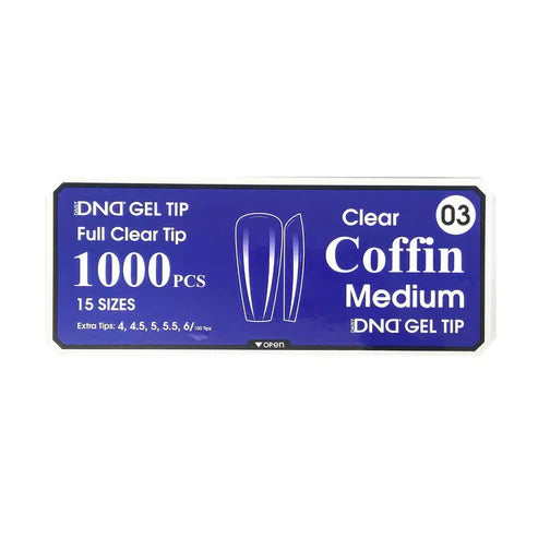 Dnd gel clear coffin tips 1000pcs/box - medium