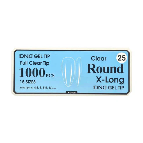 Dnd gel clear round tips 1000pcs/box - extra long