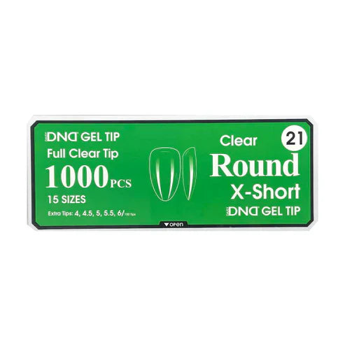 Dnd gel clear round tips 1000pcs/box - extra short