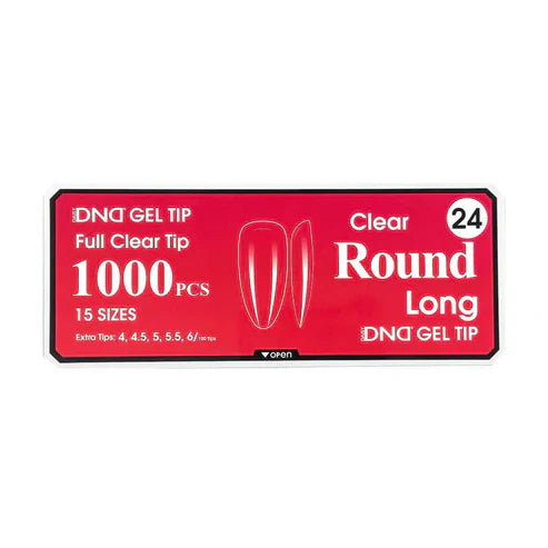 Dnd gel clear round tips 1000pcs/box - long