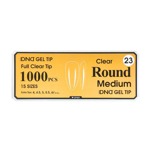 Dnd gel clear round tips 1000pcs/box - medium