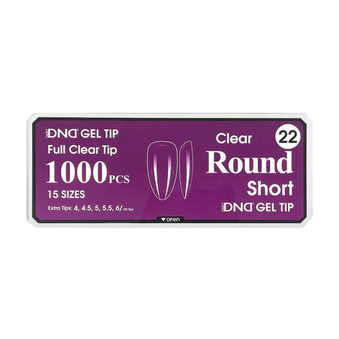 Dnd gel clear round tips 1000pcs/box - short