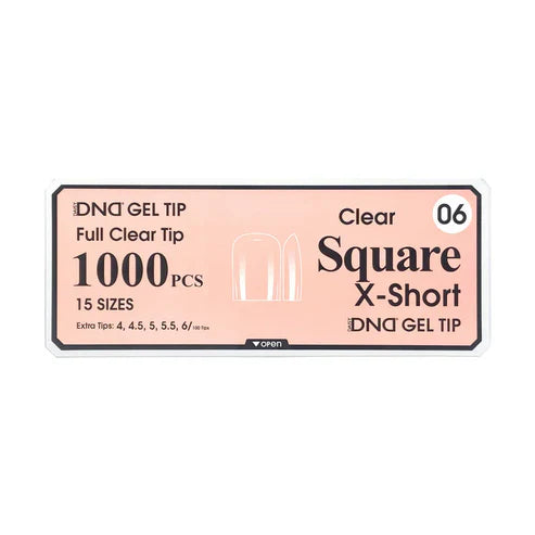 Dnd gel clear square tips 1000pcs/box - extra short