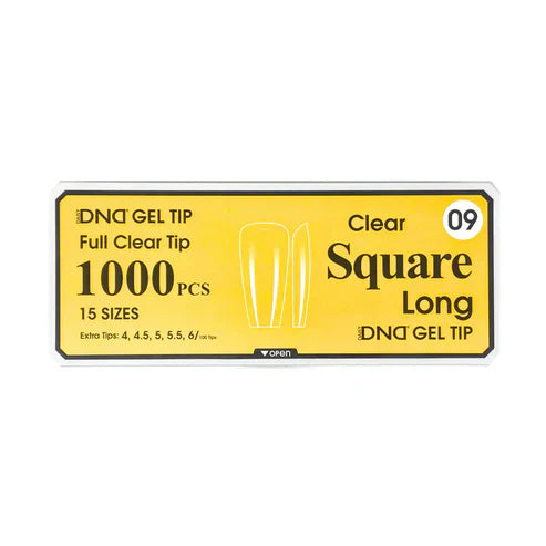 Dnd gel clear square tips 1000pcs/box - long