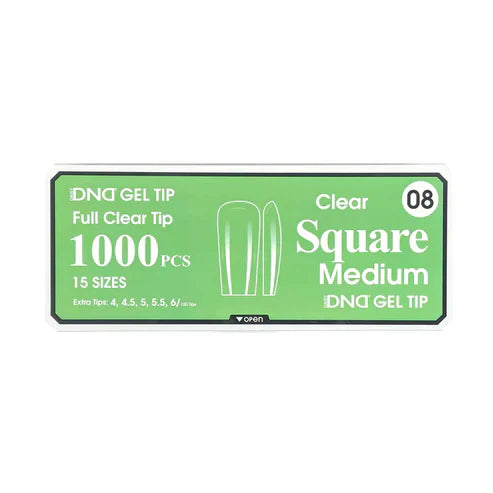 Dnd gel clear square tips 1000pcs/box - medium