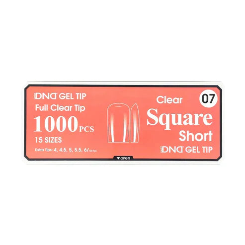 Dnd gel clear square tips 1000pcs/box - short