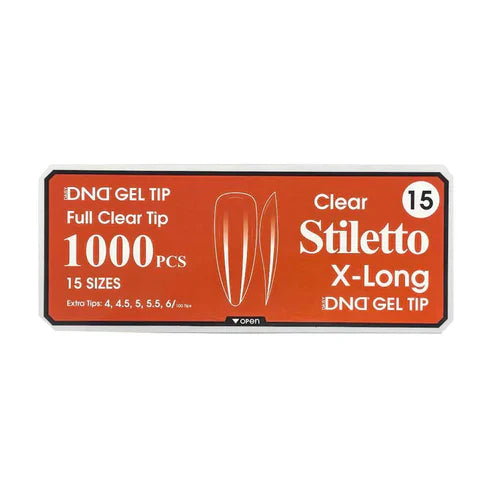 Dnd gel clear stilleto tips 1000pcs/box - extra long