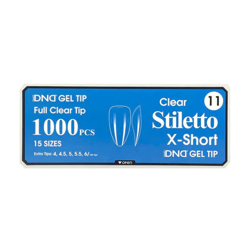 Dnd gel clear stilleto tips 1000pcs/box - extra short