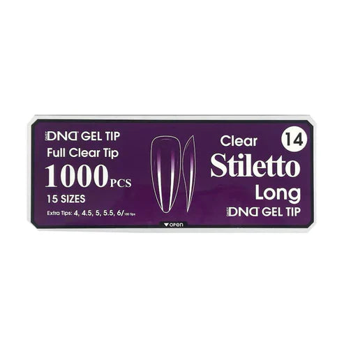Dnd gel clear stilleto tips 1000pcs/box - long