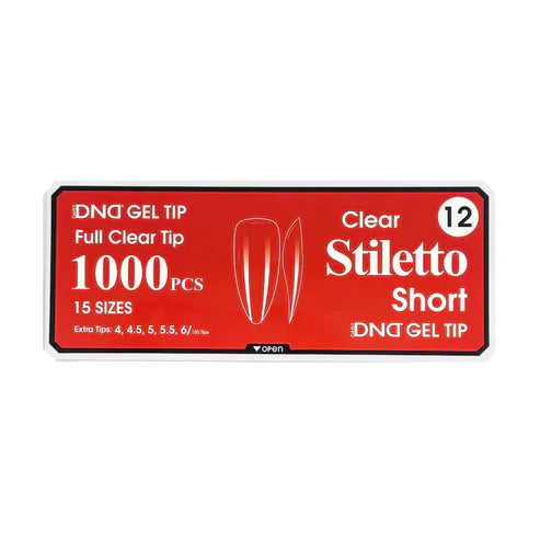Dnd gel clear stilleto tips 1000pcs/box - short