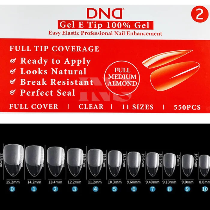 DND Gel E Tip in Box #2 - Full Medium Almond - Nail Tips