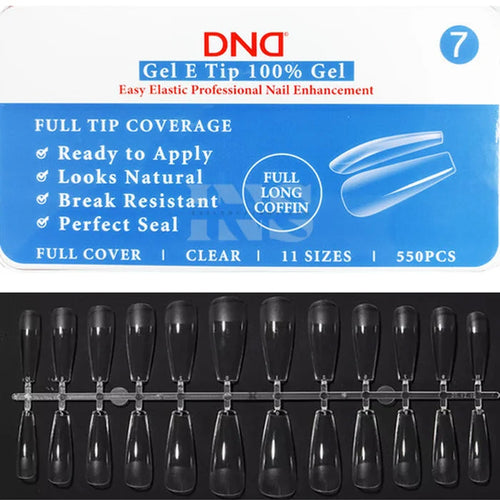 DND Gel E Tip in Box #7 - Full Long Coffin - Nail Tips