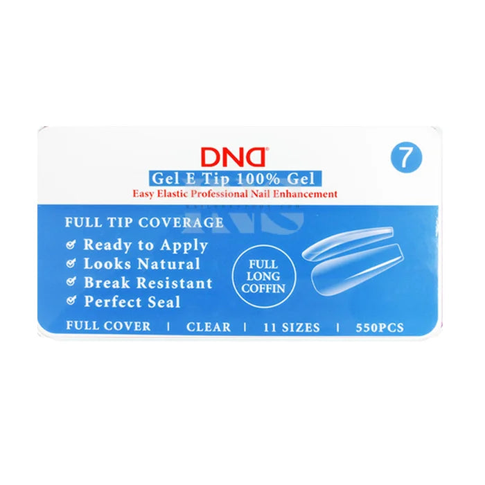 DND Gel E Tip in Box #7 - Full Long Coffin - Nail Tips