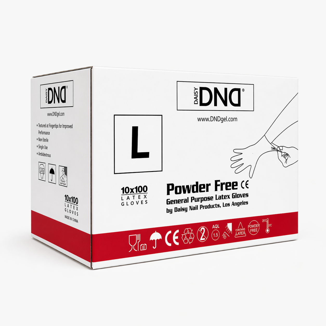 Dnd latex gloves 10/box - large - gloves